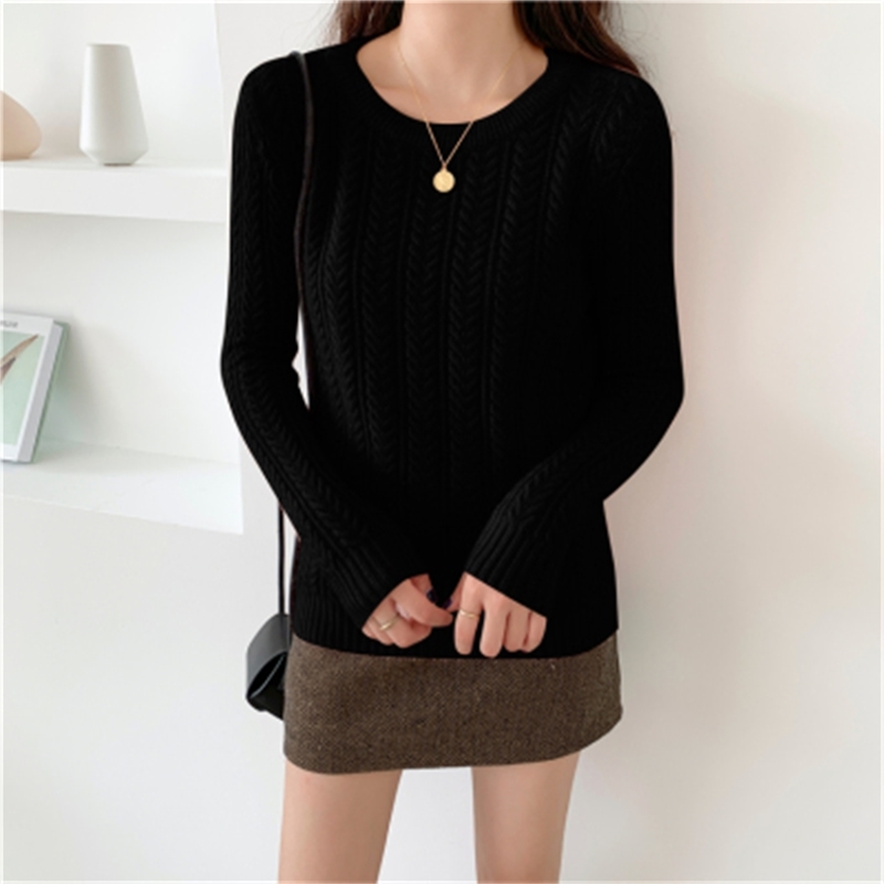 Comelsexy Cashmere Loose Thicken Warm Pullover Sweater For Women Autumn Winter O-neck Full Sleeve Solid Knitted Jumper Femme 210515