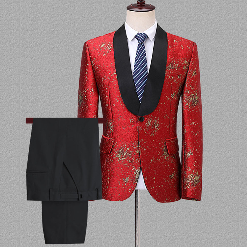 Three-Pieces Men Suits Nightclub Bar tuxedos Slim Fit Groom Party Coat Tailored Night Performance singer Work Wear Wedding Suit