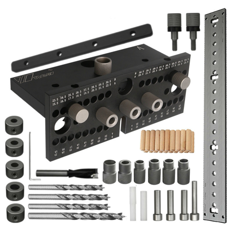 3 In1 Dowelling Jig Kit 7/8/10/15mm Wood Adjustable Drilling Guide Tenon Puncher Locator Furniture Connecting Carpentry Tools
3 In1 Dowelling Jig Kit 7/8/10/15mm Wood Adjustable Drilling Guide Tenon Puncher Locator Furniture Connecting Carpentry Tools