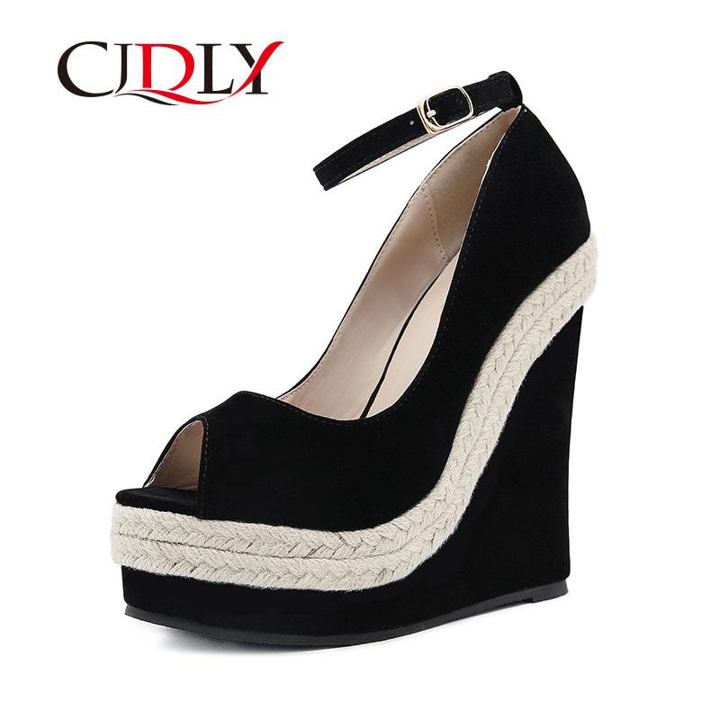 Pumps Women Wedge Sandals Female Platform Bohemia High Heel Ankle Strap Open Toe Ladies Shoes Zapatos De Mujer, Black
Pumps Women Wedge Sandals Female Platform Bohemia High Heel Ankle Strap Open Toe Ladies Shoes Zapatos De Mujer, Black