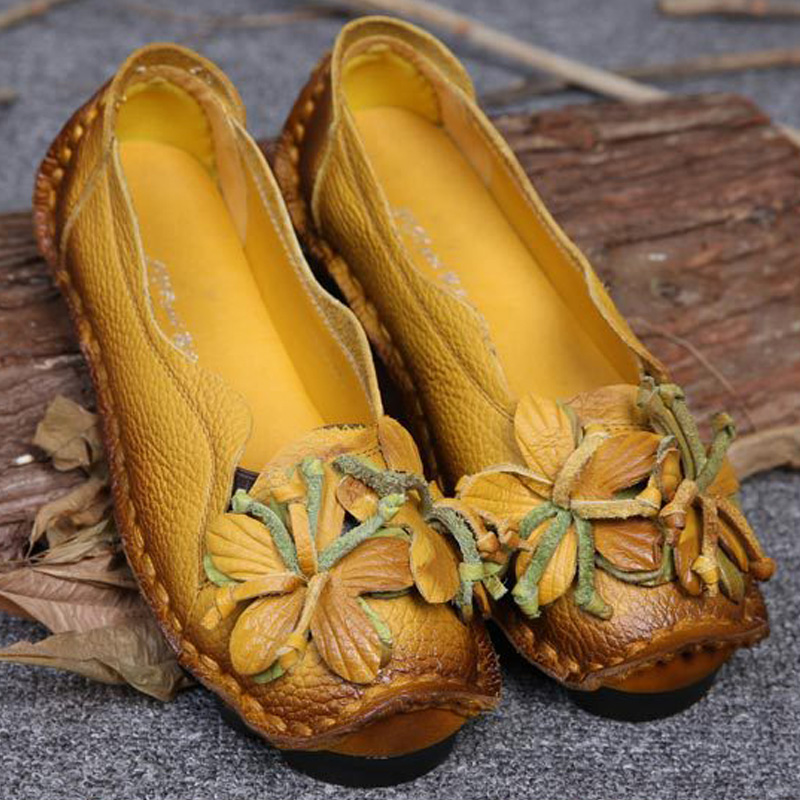 New Women Genuine Leather Shoes Flowers Handmade Shoes Women's Ballerina Flats Floral Soft Flats Bottom Casual Shoes, Black
New Women Genuine Leather Shoes Flowers Handmade Shoes Women's Ballerina Flats Floral Soft Flats Bottom Casual Shoes, Black
