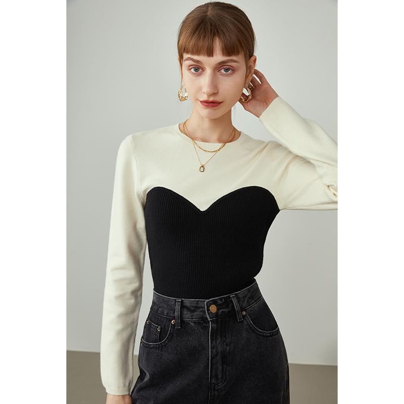 FANSILANEN 2021 Sweaters For Women Fake Two-piece Sweater Women Temperament Stitching Pullover Female Slim-fit Long-sleeved Top, Black
FANSILANEN 2021 Sweaters For Women Fake Two-piece Sweater Women Temperament Stitching Pullover Female Slim-fit Long-sleeved Top, Black