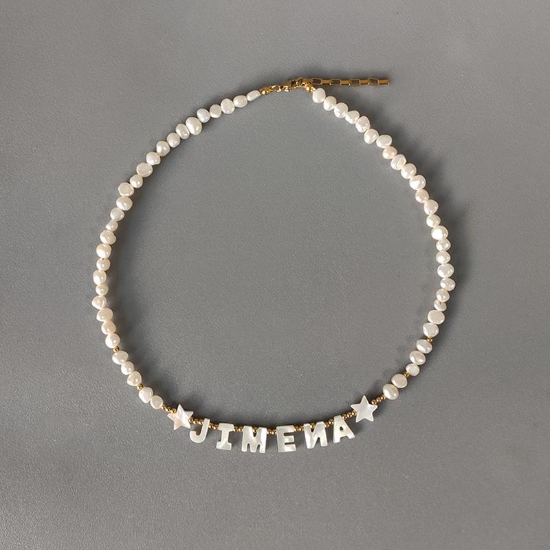 Chokers 2021 Trend Personalized Name Necklace Fashion Shell Star Letter Embellished Natural Pearl Short Jewelry Birthday Gift Choker
Chokers 2021 Trend Personalized Name Necklace Fashion Shell Star Letter Embellished Natural Pearl Short Jewelry Birthday Gift Choker