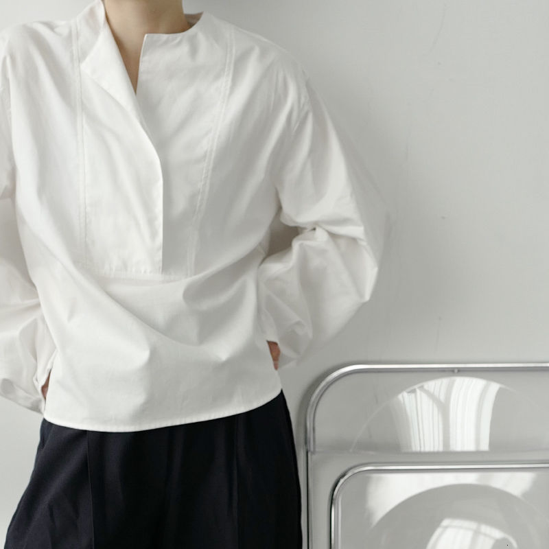 IEFB /men's wear Niche white shirt for male Spring short style bubble sleeve oversized pullover cool shirts male 9Y3373 210524