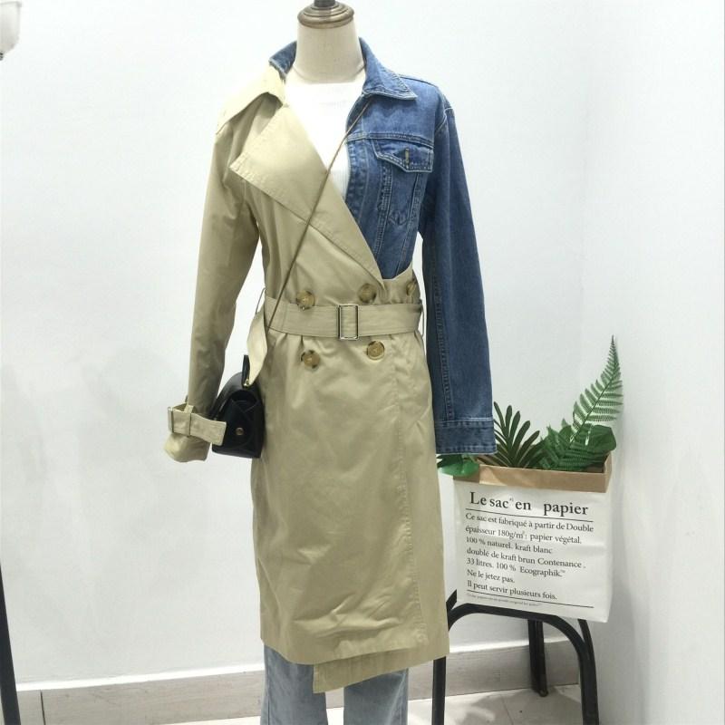 Women' Trench Coats 2021 Fashion Autumn Double Breasted Patchwork Denim Turn-down Collar Full Sleeve Casual Women Windbreaker TR8, As picture
Women' Trench Coats 2021 Fashion Autumn Double Breasted Patchwork Denim Turn-down Collar Full Sleeve Casual Women Windbreaker TR8, As picture