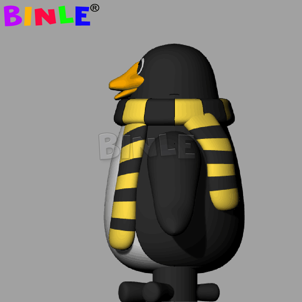 Customized 28ft Tall Giant Inflatable Chad The Penguin For Outdoor Christmas Decoration