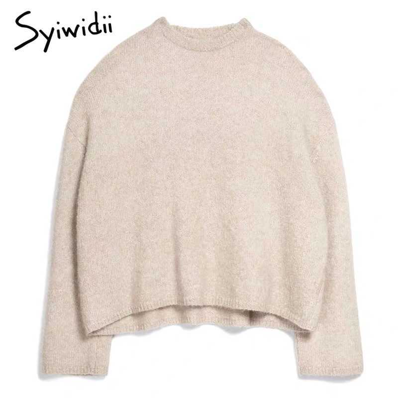 Sweater women Cashmere pullover knit winter clothes korean oversized sweater Batwing Sleeve Solid Casual fashion 210914