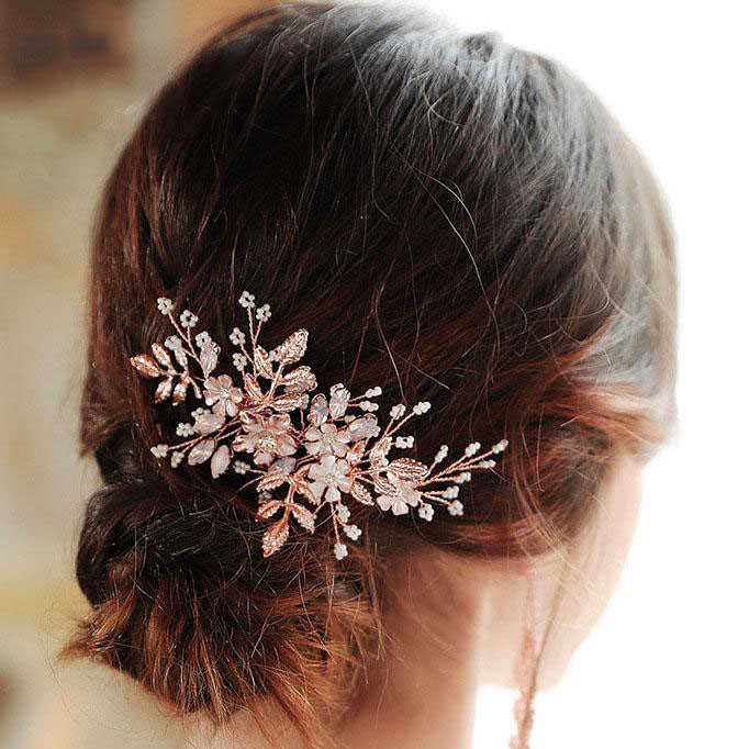 Bridal Jewelry Rose Gold Hair Combs Pins Flower Leaf Head Pieces Opal Crystal Hairpins For Brides Women Girl Wedding Accessories, Slivery;golden
Bridal Jewelry Rose Gold Hair Combs Pins Flower Leaf Head Pieces Opal Crystal Hairpins For Brides Women Girl Wedding Accessories, Slivery;golden