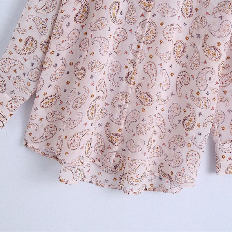 Oversize Women Turn-down Collar Casual Blouse Spring-autumn Fashion Ladies Beach Style Shirt Female Loose Printted 210430