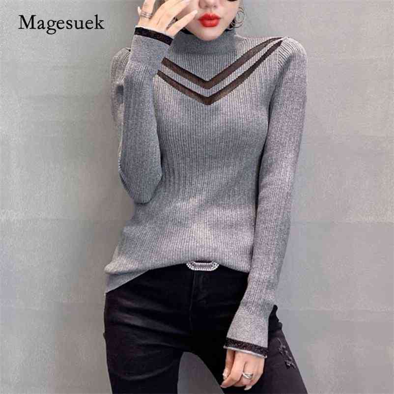 Autumn Sexy Hollow Mesh Stitching Knitted Jumper Sweater Pullover Half High Neck Bright Silk Bottoming for Women 11245 210518, Khaki
Autumn Sexy Hollow Mesh Stitching Knitted Jumper Sweater Pullover Half High Neck Bright Silk Bottoming for Women 11245 210518, Khaki