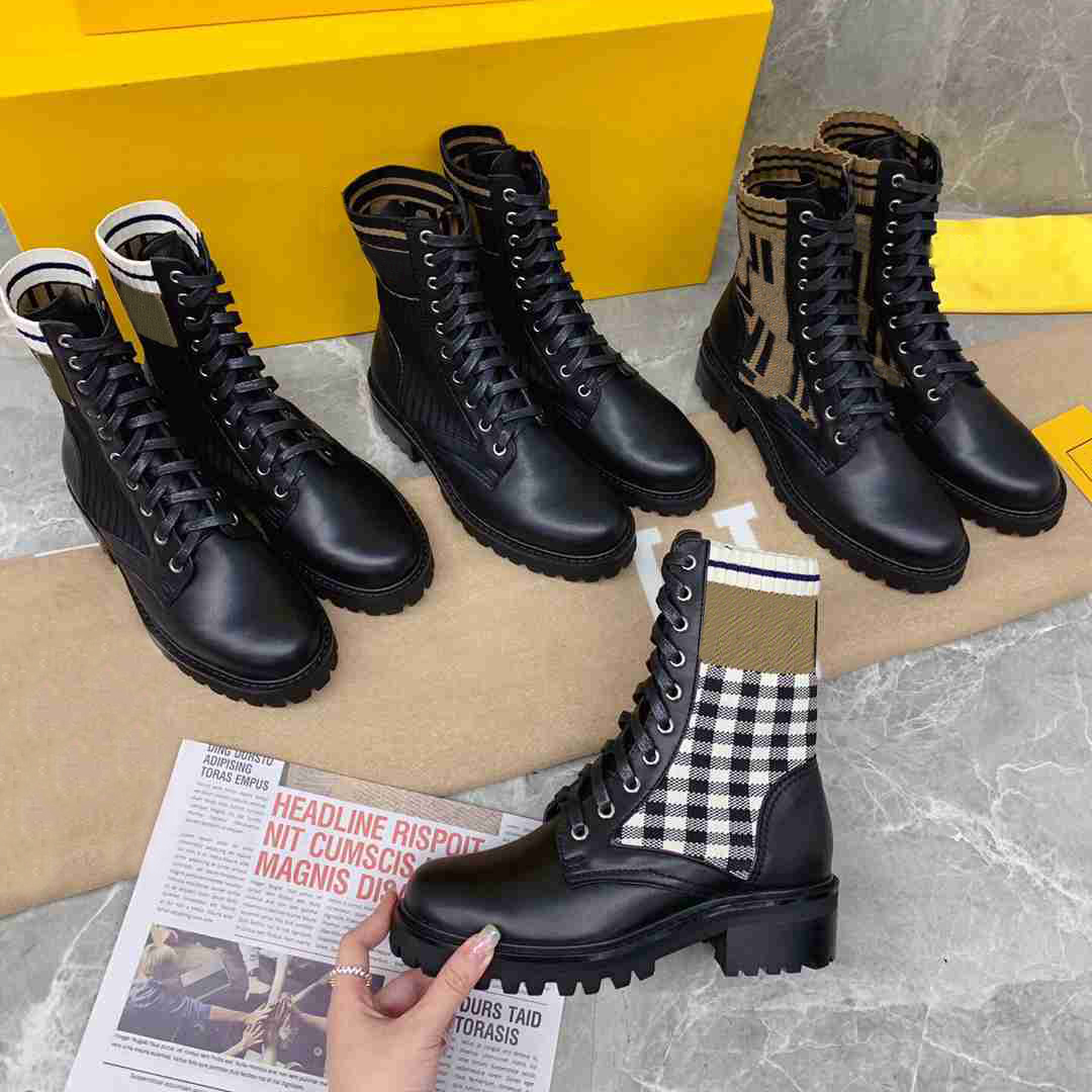 Designer Rockoko Knit Boots Classic Women Combat Ankle Martin Boot Leather Biker Stretch Fabric Casual Shoes Winter Platform Mid-Top Booties, Black
Designer Rockoko Knit Boots Classic Women Combat Ankle Martin Boot Leather Biker Stretch Fabric Casual Shoes Winter Platform Mid-Top Booties, Black