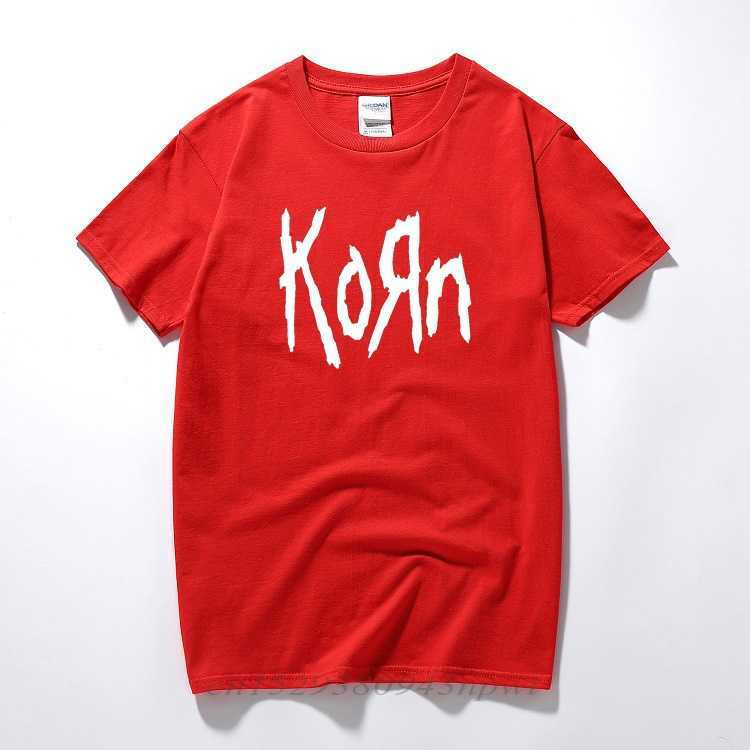 mens t shirts fashion short sleeve Korn Rock band Letter T Shirt Cotton High Street Tee Shirts Plus Size 210706