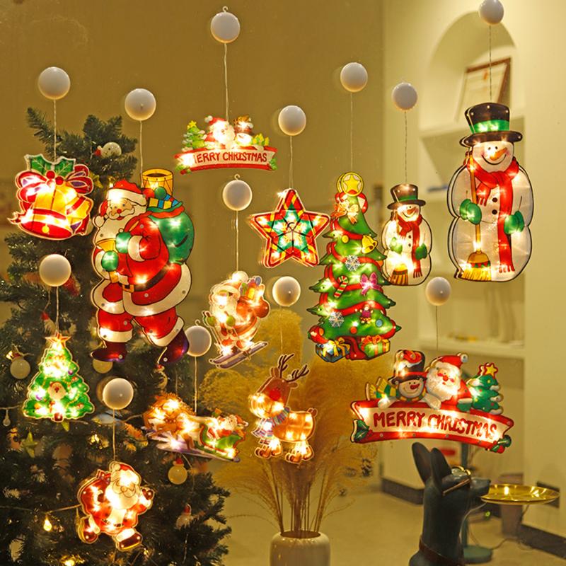 Christmas Decorations LED Sucker Lights Santa Claus Snowman Star Holiday Window Decor Battery Powered Xmas Hanging Lamps Home
Christmas Decorations LED Sucker Lights Santa Claus Snowman Star Holiday Window Decor Battery Powered Xmas Hanging Lamps Home