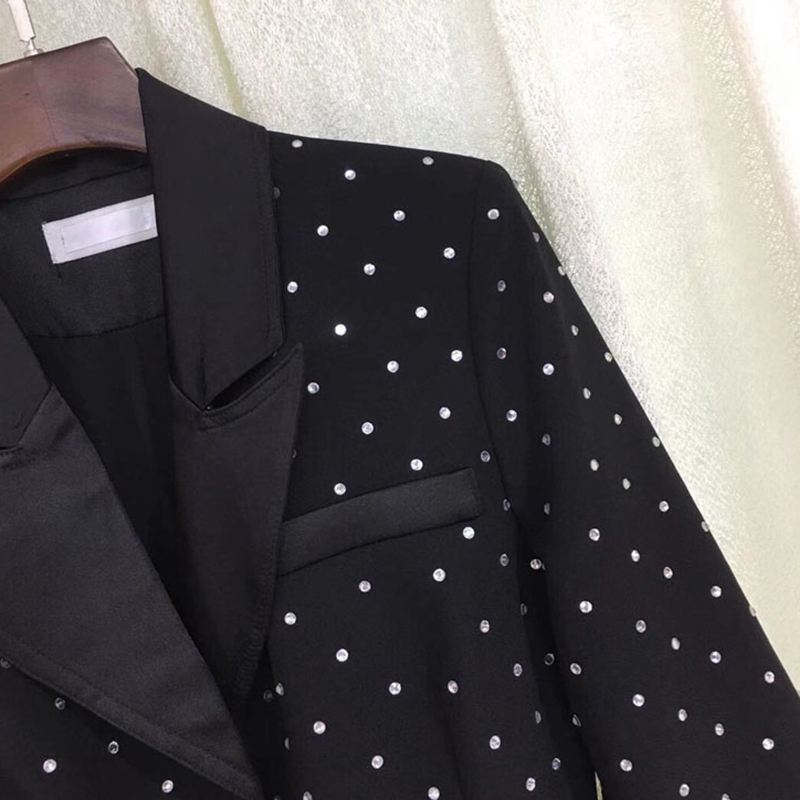 Casual Patchwork Diamond Jumpsuit For Women Notched Long Sleeve High Waist Wide Leg Pants Dot Jumpsuits Female 210521