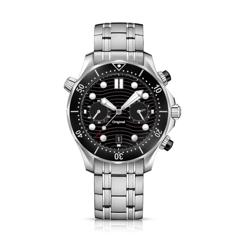 Men's Luxury Quartz Watch Sea REQUIN Silver White Stainless Steel Case Black Wave Pattern Full Working Chronograph Function Dial Master 210.60.44.51.03.001 Brand 42MM, Multi-color
Men's Luxury Quartz Watch Sea REQUIN Silver White Stainless Steel Case Black Wave Pattern Full Working Chronograph Function Dial Master 210.60.44.51.03.001 Brand 42MM, Multi-color