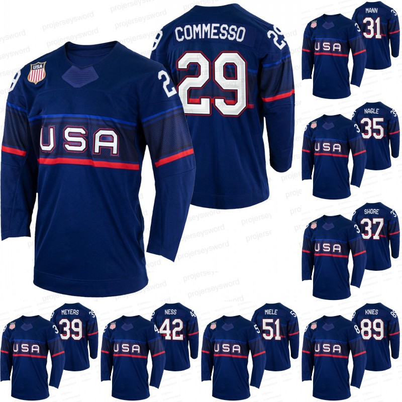 USA 2022 Winter Hockey Jersey Noah Cates Pat Nagle Matthew Knies Andy Miele Drew Commesso Sean Farrell Nick Shore Ben Meyers Strauss Mann Aaron Ness, 31 strauss mann
USA 2022 Winter Hockey Jersey Noah Cates Pat Nagle Matthew Knies Andy Miele Drew Commesso Sean Farrell Nick Shore Ben Meyers Strauss Mann Aaron Ness, 31 strauss mann