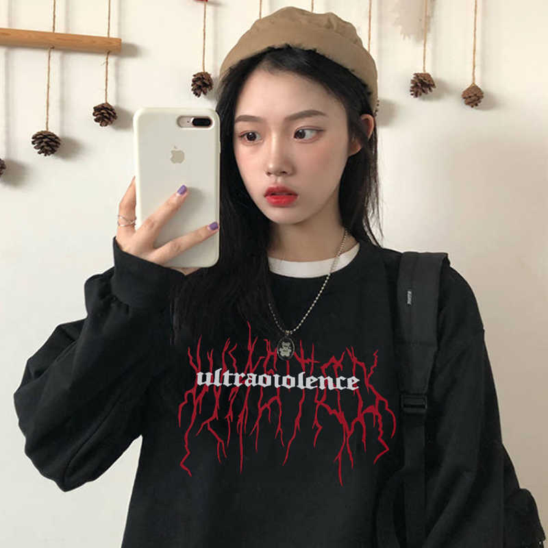 Gothic winter Vintgae letter print fashion Harajuku Ulzzang tops loose plus velvet punk female size ins sweatshirt 210608
Gothic winter Vintgae letter print fashion Harajuku Ulzzang tops loose plus velvet punk female size ins sweatshirt 210608
