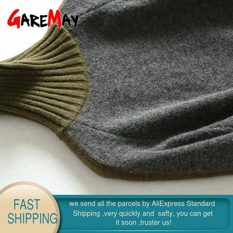 Patchwork Turtleneck Sweater Dress Female Winter Warm Thick Ladies Elegant Plus Size Long Sleeve Vintage Korean 210428