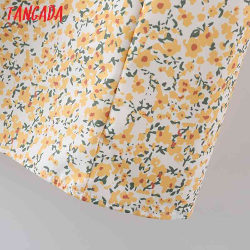 Summer Women Floral Print Vintage Puff Short Sleeve Ladies Dress Vestidos 2M146 210416