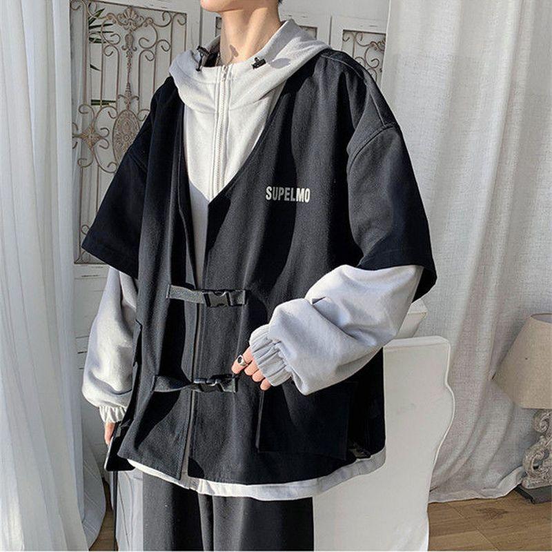 Men's Jackets Fake Two-piece Cargo Jacket For Men Women Motorcycle Clothing Loose Trend Versatile Hong Kong Style Hooded Bomber, Black;brown
Men's Jackets Fake Two-piece Cargo Jacket For Men Women Motorcycle Clothing Loose Trend Versatile Hong Kong Style Hooded Bomber, Black;brown
