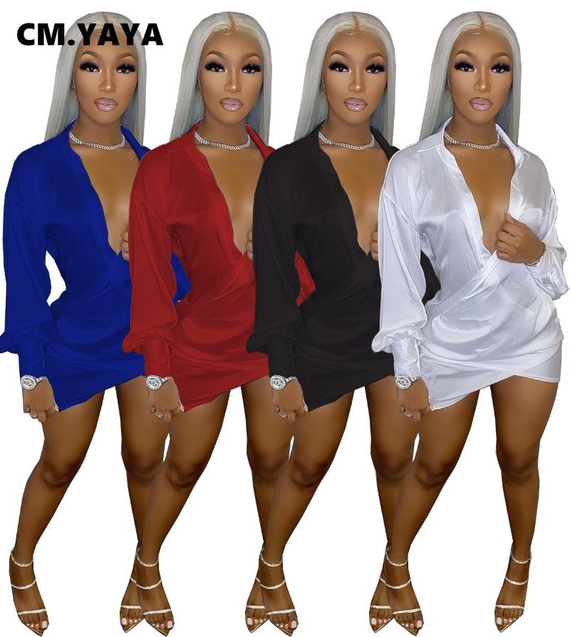 Casual Dresses CM.YAYA Solid Women Long Sleeve Deep V-neck Midi Mini Dress Sexy Blouses Style Ruched Above Knee Outfits, Black
Casual Dresses CM.YAYA Solid Women Long Sleeve Deep V-neck Midi Mini Dress Sexy Blouses Style Ruched Above Knee Outfits, Black