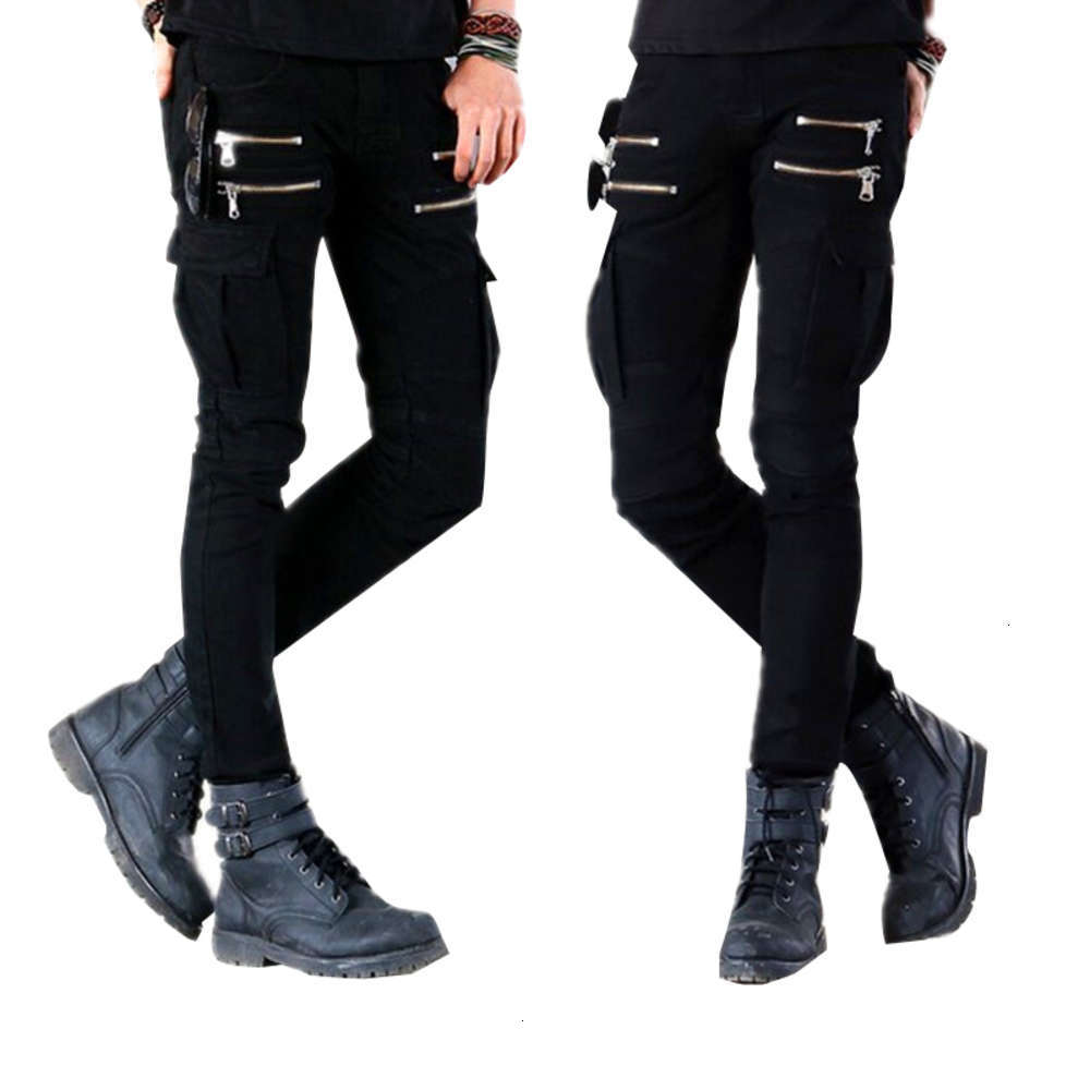Men's Punk Rock Skinny Cargo Pocket Jeans Pants Men Black Denim Biker Jeans With Zipper Side Pocket Men Pencil Pants
Men's Punk Rock Skinny Cargo Pocket Jeans Pants Men Black Denim Biker Jeans With Zipper Side Pocket Men Pencil Pants