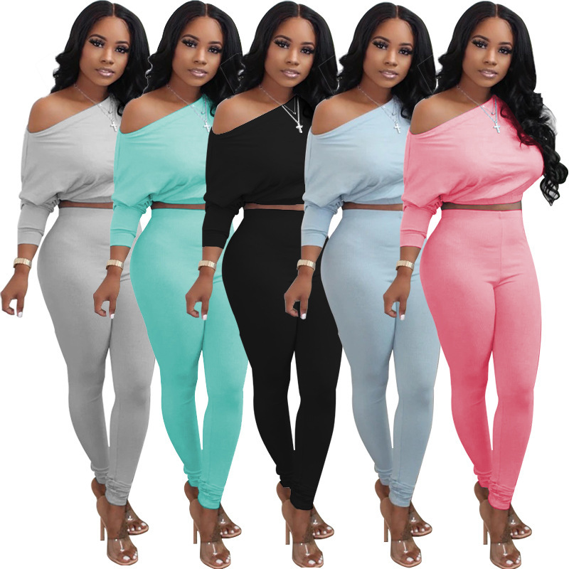Women Designer Tracksuits Spring Autumn Oblique Shoulder High Waist Slim Casual Two Piece Sets Solid Color Fashion Outfit, White
Women Designer Tracksuits Spring Autumn Oblique Shoulder High Waist Slim Casual Two Piece Sets Solid Color Fashion Outfit, White