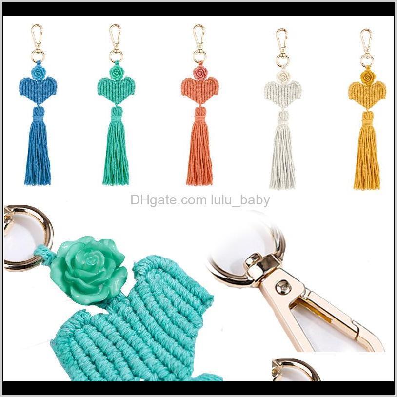 Keychains Aessories Knitted Rope Knot Hand-Woven Keychain Everlasting Flower Tassel Rings Women Fashion Bag Car Key Holder 5 Colors For Choo
Keychains Aessories Knitted Rope Knot Hand-Woven Keychain Everlasting Flower Tassel Rings Women Fashion Bag Car Key Holder 5 Colors For Choo