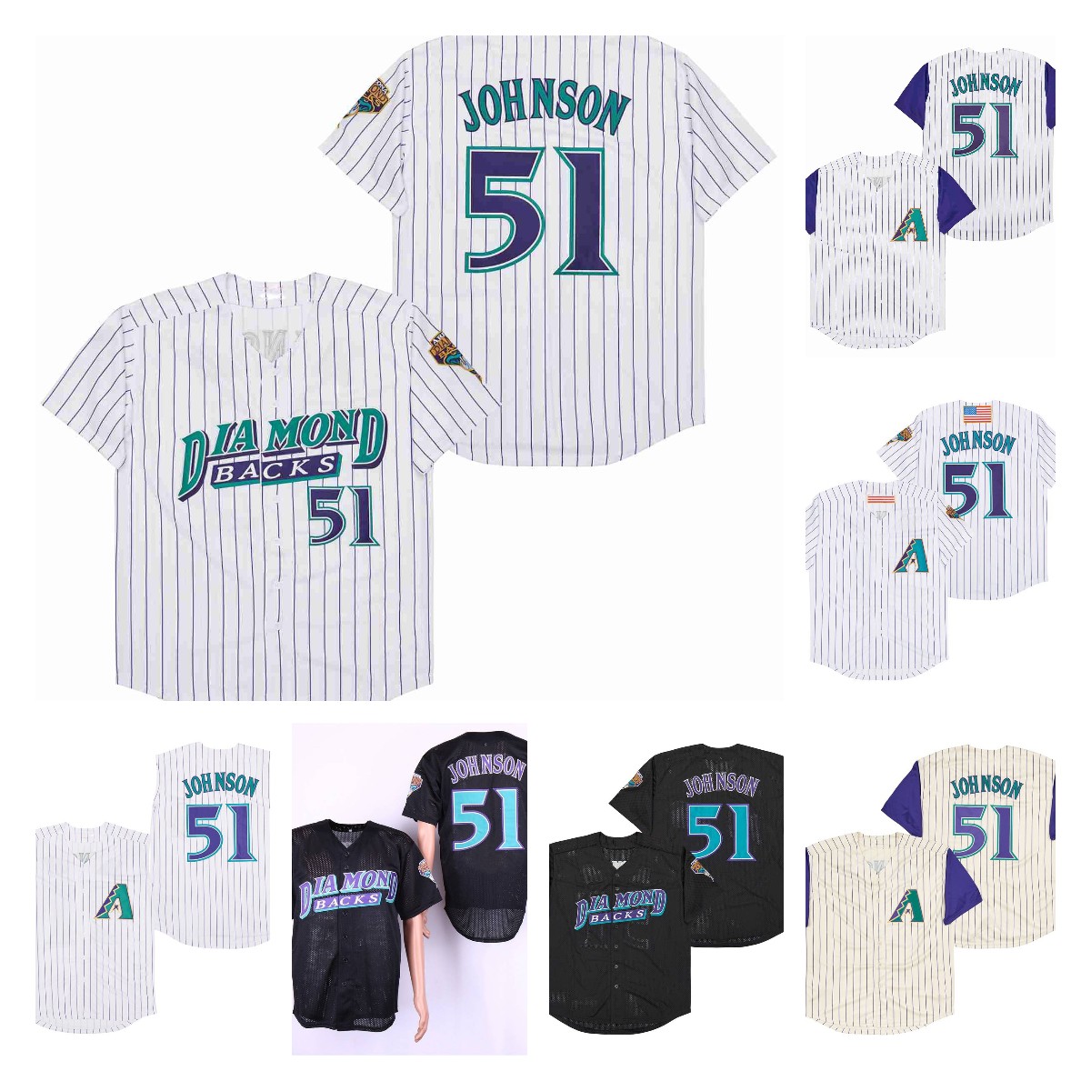 51 Randy Johnson Baseball Jersey 2001 Vintage Home Away Black White Cream Button Stitched Jerseys, 51 black mesh bp
51 Randy Johnson Baseball Jersey 2001 Vintage Home Away Black White Cream Button Stitched Jerseys, 51 black mesh bp