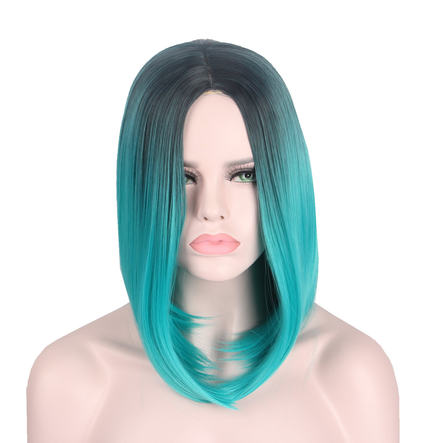 women wig Bobo head synthetic gradient wig short straight hair high temperature silk wigs