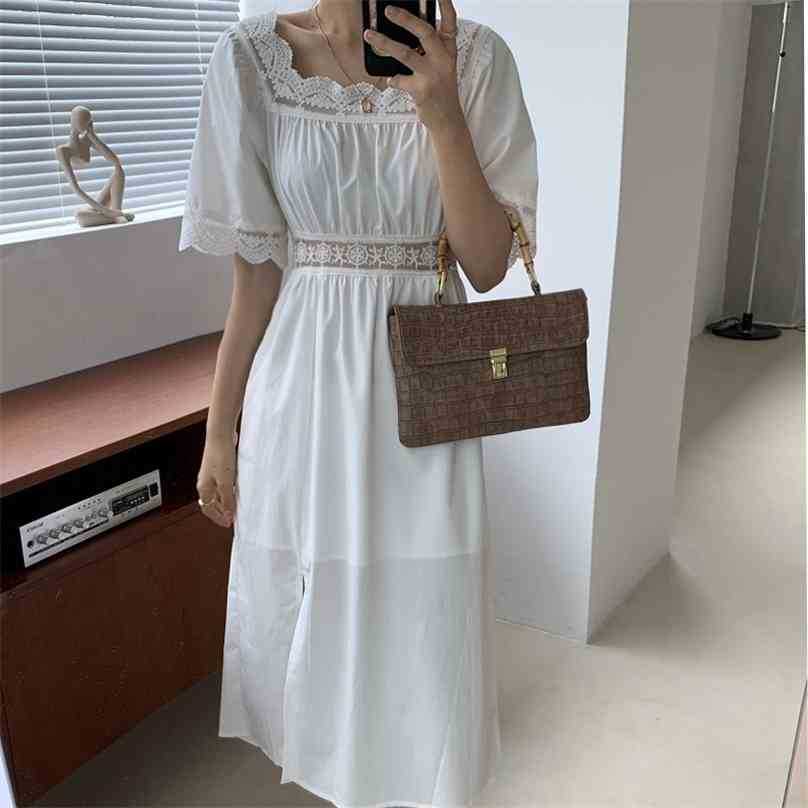 Elegant French Lace Patchwork Hollow Solid Streetwear Loose Retro Summer Sweet Long Dresses Vestidos 210525, Black
Elegant French Lace Patchwork Hollow Solid Streetwear Loose Retro Summer Sweet Long Dresses Vestidos 210525, Black