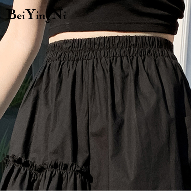White A Line Midi Skirts Womens Pockets High Waist Chic Korean Vintage Slim Skirt Woman Patchwork Harajuku Streetwear 210506