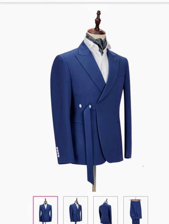 Navy Blue Mens Suits Wedding Tuxedos Two Pieces Groom Formal Wear Cutom Made Man Jacket Pants Prom Party Blazer Slim Fit Sash one Buttons Male Suit Pe