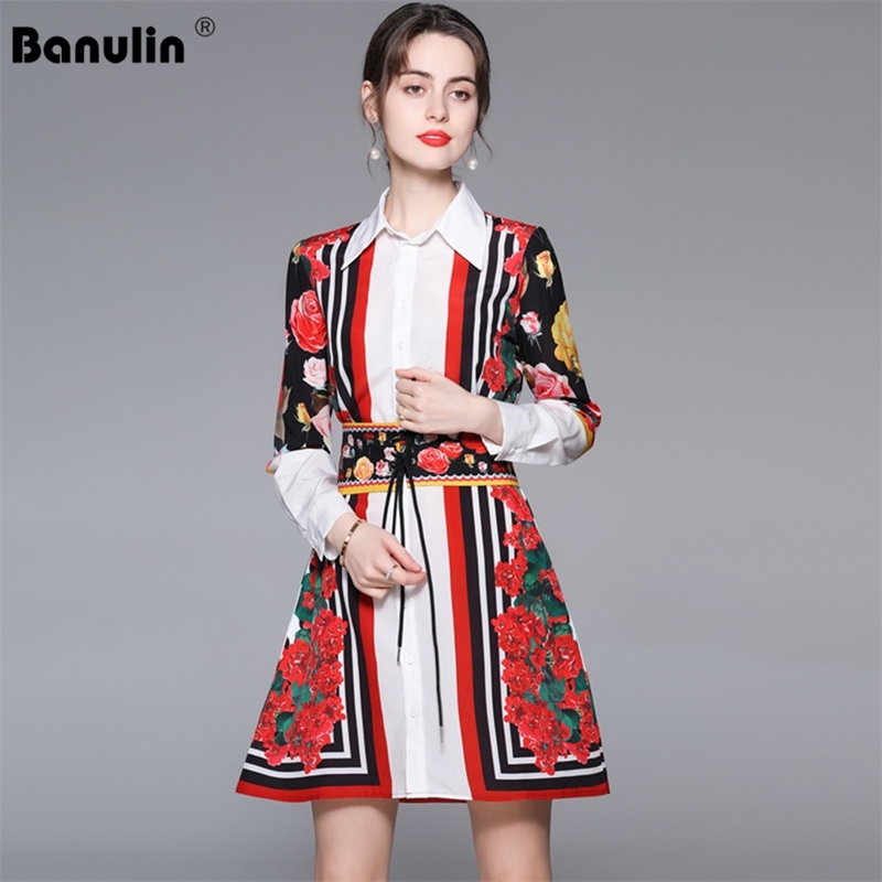 Banulin Runway Designer Summer Loose Elegant Dress Women Long Sleeve Sashes Floral print Vintage Shirt Style Mini 210603, Mixed color
Banulin Runway Designer Summer Loose Elegant Dress Women Long Sleeve Sashes Floral print Vintage Shirt Style Mini 210603, Mixed color