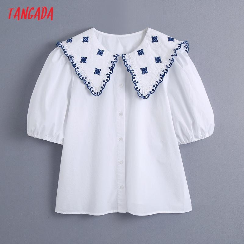 women's blouses & shirts tangada women retro embroidery romantic blouse shirt short sleeve 2021 summer chic female be610, White
women's blouses & shirts tangada women retro embroidery romantic blouse shirt short sleeve 2021 summer chic female be610, White