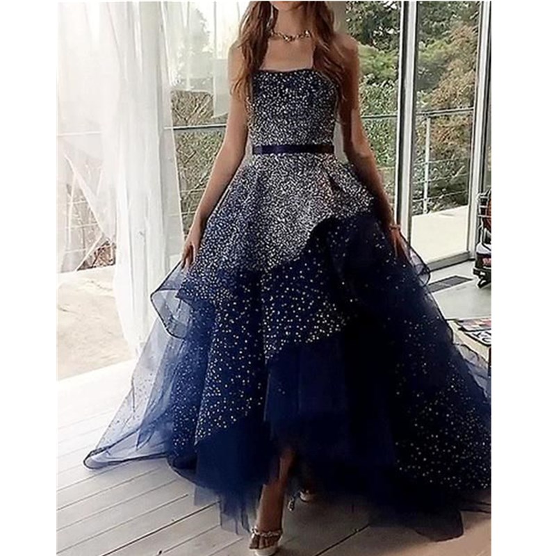 Dresses Plus Evening Size Illusion Long Sleeves Elegant Dubai Arabic Sequins Prom Gowns Party Dress00037