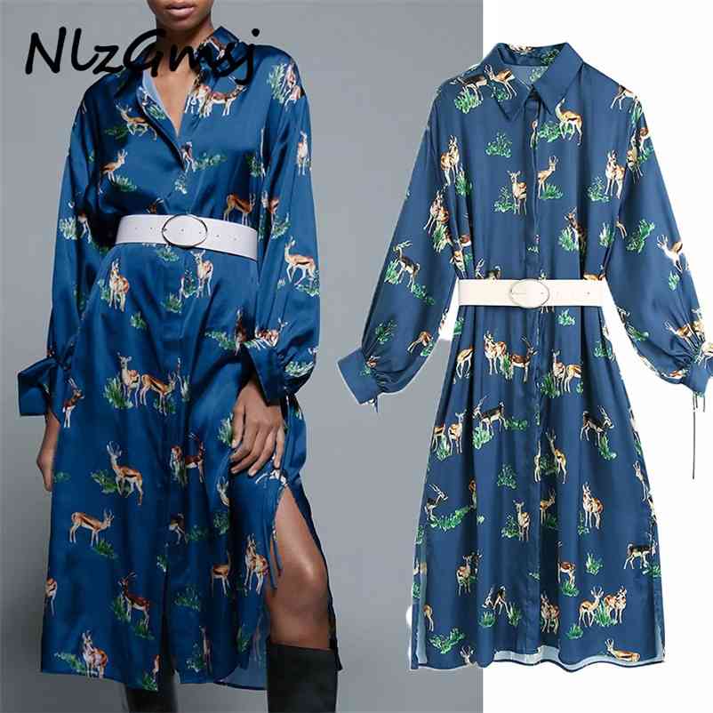 Dres Spring Fashion Animal Print Shirt with Belt Long Sleeve Elegant Ladies Midi 210628, As picture
Dres Spring Fashion Animal Print Shirt with Belt Long Sleeve Elegant Ladies Midi 210628, As picture