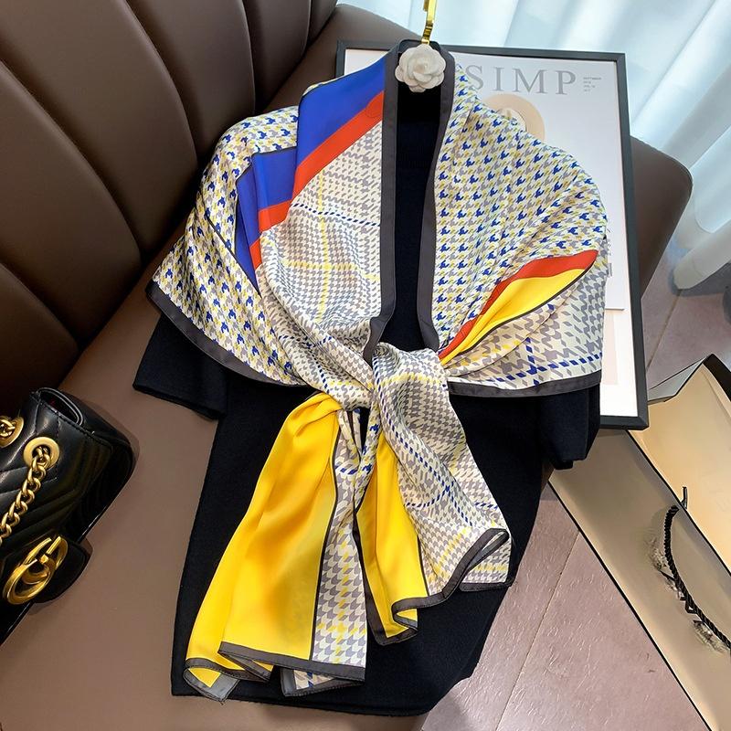 Scarves 2021 Houndstooth Plaid Women Scarf Silk Shawls Lady Wraps Soft Female Designer Beach Stole Bandana 40X160cm
Scarves 2021 Houndstooth Plaid Women Scarf Silk Shawls Lady Wraps Soft Female Designer Beach Stole Bandana 40X160cm