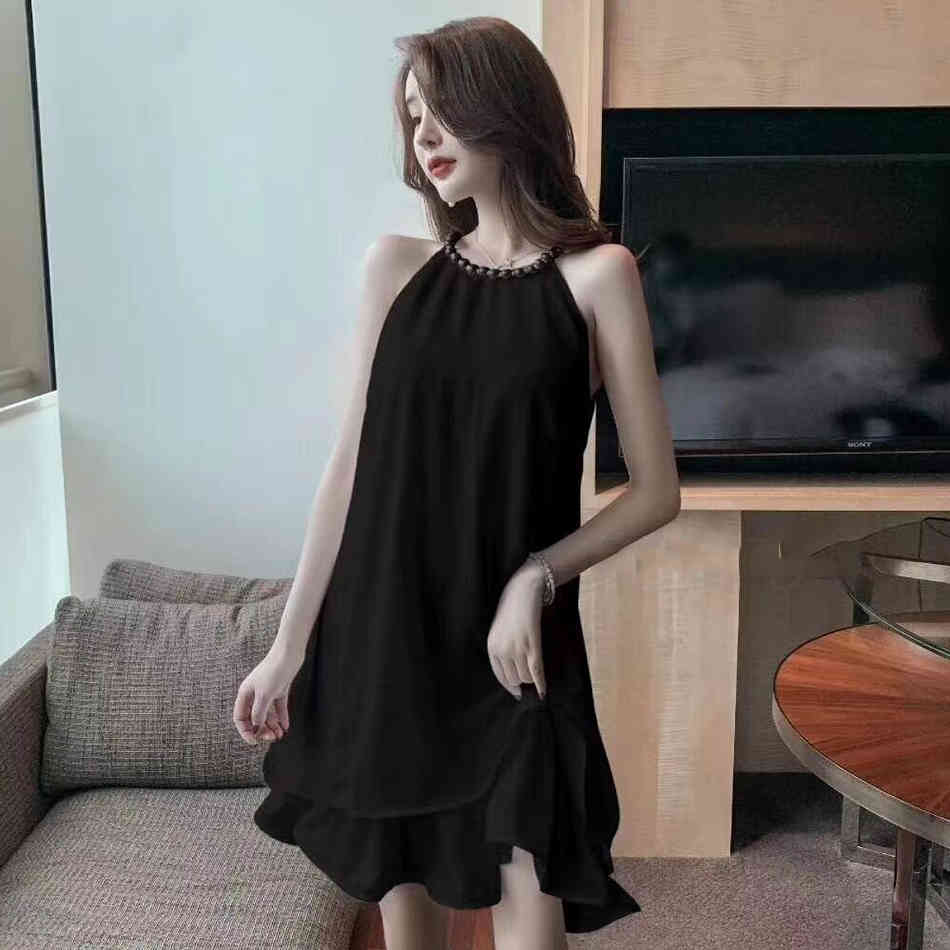 Free Summer Women's Tulle Dress Sexy O-neck Pearl Beaded Sleeveless A-line Club Party Mini Vestido 210524