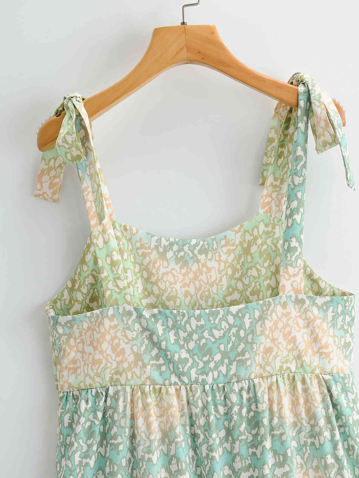 Women One-shoulder Square Neck Suspender Dress Vintage Mid-length Stitching Bohemia Chic Female Dresses Vestidos 210507