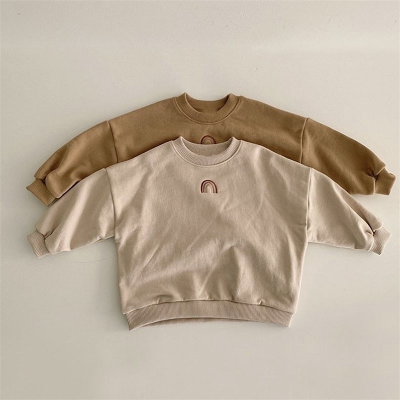 Kids Sweatshirts Baby Boys Long Sleeved Cotton Tops Toddler Girl Rainbow Embroidery Design Clothes Child Loose Sweatshirt 12m-6Y 211111, Beige apricot
Kids Sweatshirts Baby Boys Long Sleeved Cotton Tops Toddler Girl Rainbow Embroidery Design Clothes Child Loose Sweatshirt 12m-6Y 211111, Beige apricot
