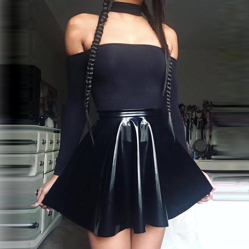 Skirts Women Fashion Leather Shiny Pleated Skirt Mini Pure Color Club Party Festival Rave Costume Sexy, Black
Skirts Women Fashion Leather Shiny Pleated Skirt Mini Pure Color Club Party Festival Rave Costume Sexy, Black