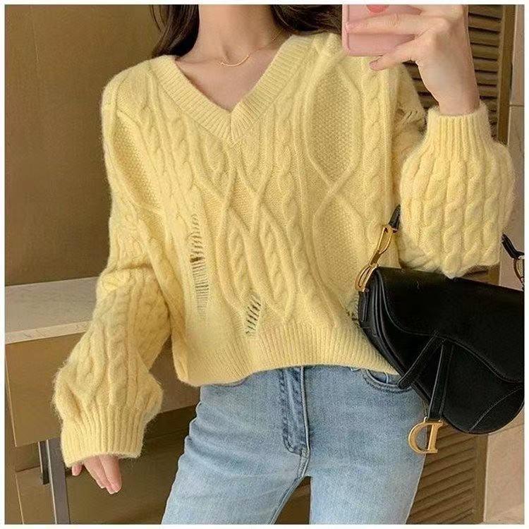 Women's Sweaters 2021 Autumn And Winter Sweater Coat Loose High Waist V-neck Pullover Cropped Top Spring, Blue
Women's Sweaters 2021 Autumn And Winter Sweater Coat Loose High Waist V-neck Pullover Cropped Top Spring, Blue