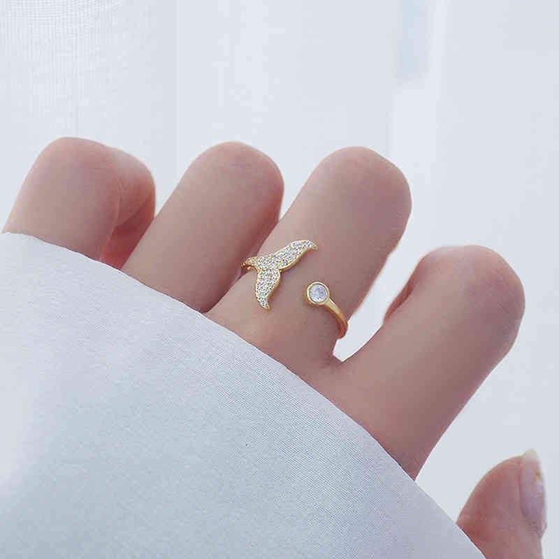 Delicate Cat Eye Zircon Heart Shape Double for Women Flower Pearl Solitaire Ring Bague Daily Date Party Jewelry Accessories