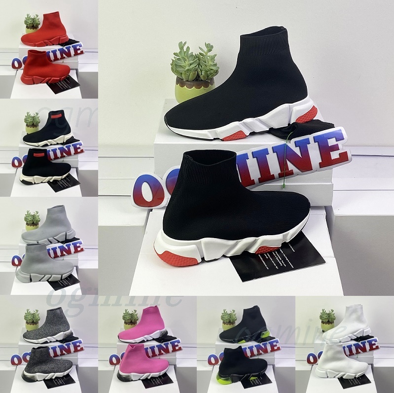 Designer Dress sock shoes men women Graffiti White Black Red Beige Pink Clear Sole Lace-up Neon Yellow socks speed runner trainers shoe platform sneakers casual 36-47