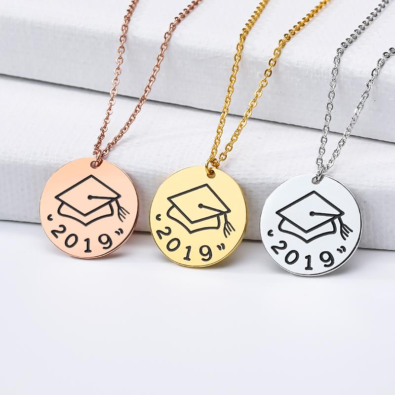 Pendant Necklaces Fashion Graduation Necklace Engraved 2021 Dr Hat Cap Round Circle Pendants Rose Gold Chain Friend Jewelry For Women, Silver
Pendant Necklaces Fashion Graduation Necklace Engraved 2021 Dr Hat Cap Round Circle Pendants Rose Gold Chain Friend Jewelry For Women, Silver