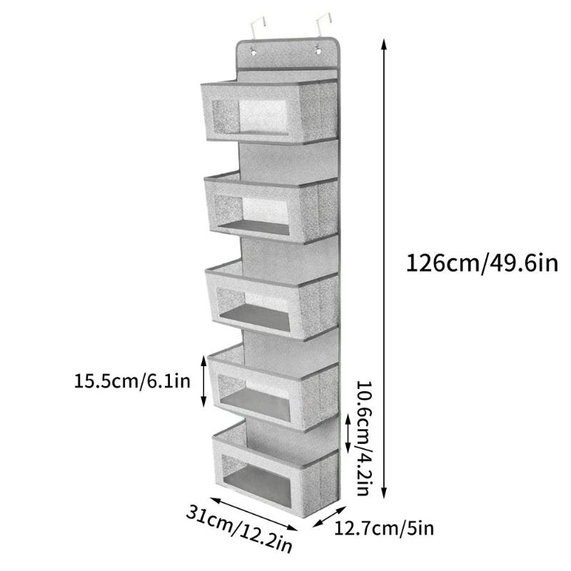 Hanging Handbag Organizer For Wardrobe Closet Transparent Storage Door Wall Clear Sundry Room Bedroom Bathroom Gray Hanger Pouch Boxes & Bin1