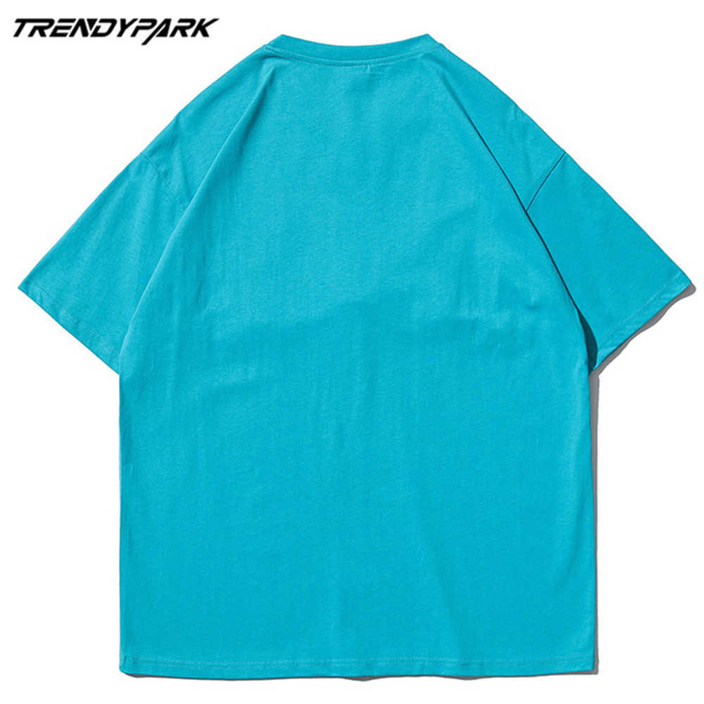 Men's T-shirt Summer Short Sleeve Leopard Embroidery Letters Tee Hip Hop Oversized Cotton Casual Harajuku Streetwear Top Tshirts 210601