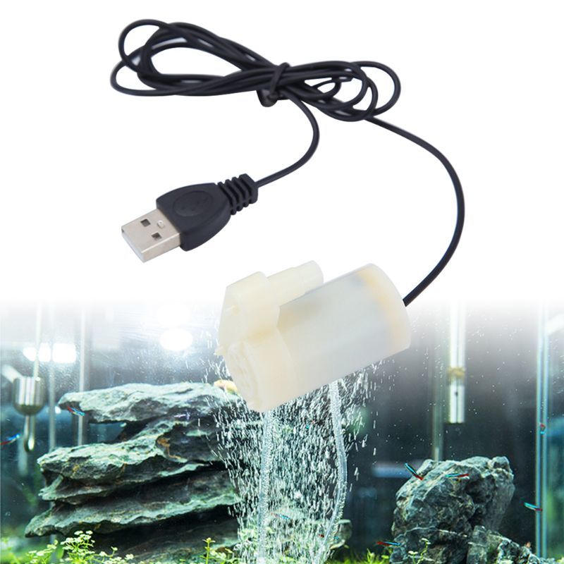 Micro Mini Dompelpomp Fish Tanks Aquarium Usb Driven Dc 5V 2-3L/Min