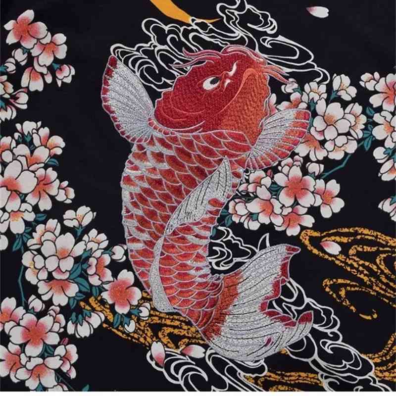 IEFB Embroidery T-shirt Chinese Style Round Collar Short Sleeve Tee Tops For Men Fashion Ukiyoe Pattern Clothes 9Y5856 210524